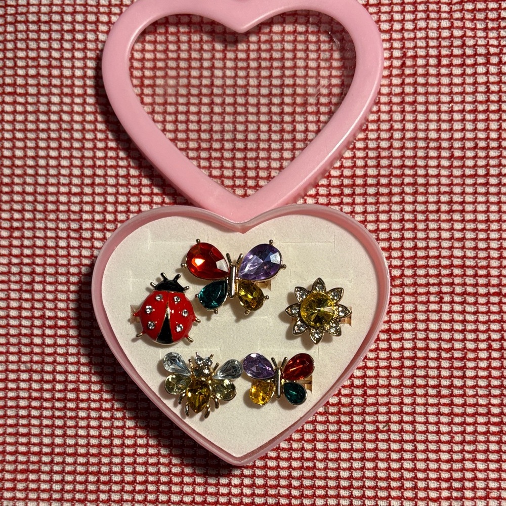 Colorful Insect and Flower Ring Set - Picture 2 of 4